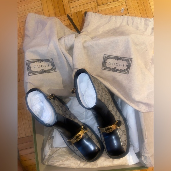 Brand NIB Gucci Tessuto GG Supreme Magnum Calf Leather Boots! 100% Authentic - Picture 3 of 16